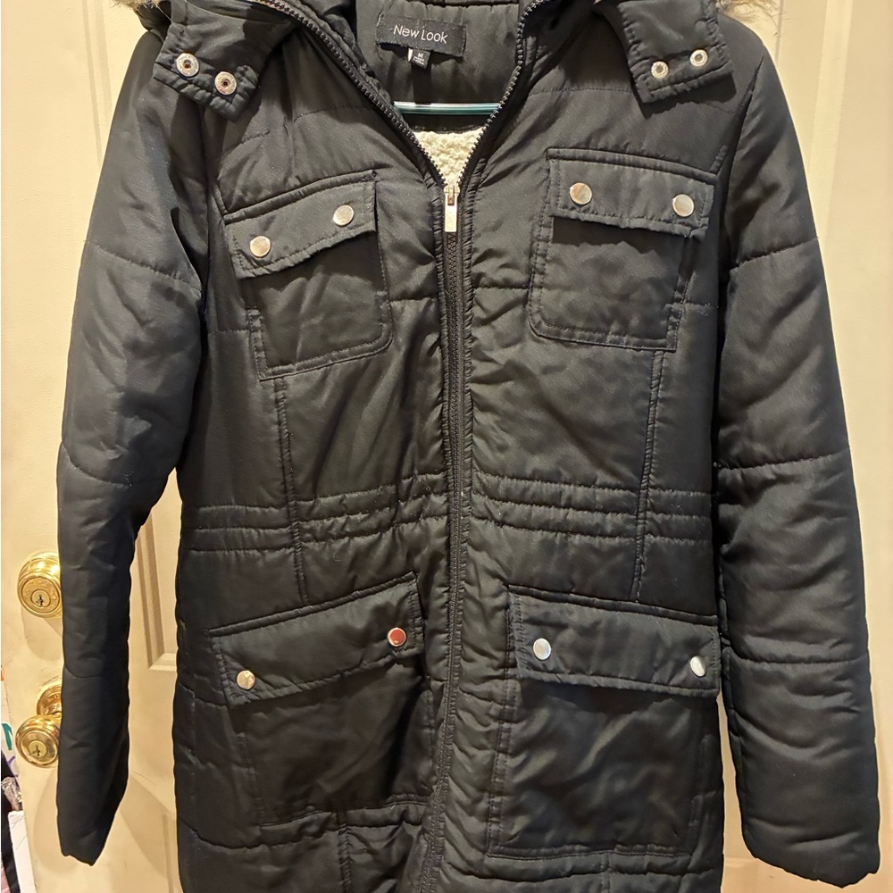 New Look Charcoal Puffer Coat